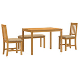 Dining Set 4 pcs Beige Solid Oak Wood 3430294