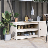 Outdoor Kitchen Cabinet MEPPEL White 106x55x64 cm Solid Wood Pine 832334