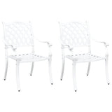 Garden Chair 2 pcs White 56 x 55 x 92.5cm Aluminium 42002376
