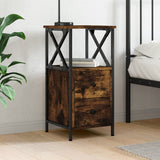 ZNTS Bedside Cabinet Smoked Oak 34x35.5x70 cm Engineered Wood 825947