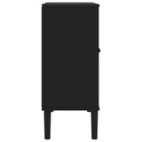 Sideboard SENJA Rattan Look Black 80x35x80 cm Solid Wood Pine 358033