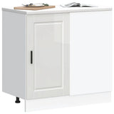 Kitchen Base Cabinet "Porto" High Gloss White Engineered Wood 854300