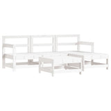 5 Piece Garden Lounge Set White Solid Wood Pine 3186187