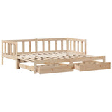Daybed with Trundle and Drawers without Mattress 80x200 cm 3302181