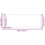 Patio Retractable Side Awning 220x600 cm Grey 317980