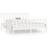 Bed Frame without Mattress White 200x200 cm Solid Wood 3106854