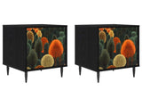 Bedside Cabinet ZAANDAM 2 pcs Black Oak 36 x 33 x 51 cm 8007252