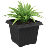 Square Flower Pot 24 pcs Black 23 x 23 x 17.5 cm Plastic 42020350