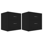 ZNTS Bedside Cabinets 2 pcs Black 40x30x40 cm Engineered Wood 801038