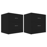 ZNTS Bedside Cabinets 2 pcs Black 40x30x40 cm Engineered Wood 801038