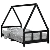 Kids Bed Frame Black 90x190 cm Solid Wood Pine 834464