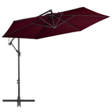 Cantilever Garden Parasol Bordeaux Red Polyester, Metal Large 313754