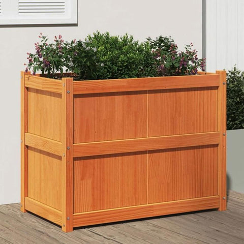 Garden Planter Wax Brown 90x50x70 cm Solid Wood Pine 837471