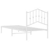 Metal Bed Frame without Mattress with Headboard White 80x200cm 373829