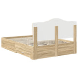 Bed Frame with Drawer Sonoma Oak 140 x 190 cm Engineered Wood 3413605