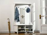 Hallway Furniture Set Shoe Bench Storage Mirror Cabinet Coat Rack Multiple Cubes Hangers Organiser T3398P344509
