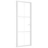 Interior Door 76x201.5 cm White ESG Glass and Aluminium 350572