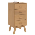 ZNTS Bedside Cabinet OLDEN Brown Solid Wood Pine 358585