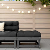 Garden Footstool with Cushion Grey Solid Wood Pine 825438