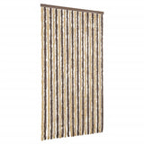 Fly Curtain Dark Brown and Beige 100x200 cm Chenille 377357
