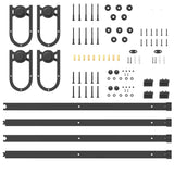 Sliding Door Hardware Kit 366 cm Steel Black 3295793