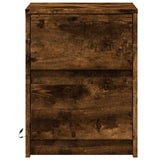 Bedside Cabinets with LED Lights 2 pcs Smoked Oak Engineered Wood 852042