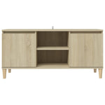 TV Cabinet with Solid Wood Legs Sonoma Oak 103.5x35x50 cm 805962