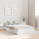 Storage Bed Frame White 120 x 200 cm Engineered wood 3335301