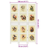 Romdivider Panel Folding White 106 x 165 cm MDF 42022115