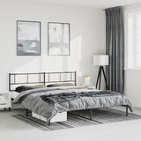 Metal Bed Frame without Mattress with Headboard Black 183x213cm 372184