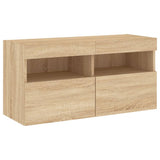7 Piece TV Wall Cabinet Set with LED Lights Sonoma Oak 3216780