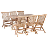 7 Piece Folding Outdoor Dining Set Solid Teak Wood 44661