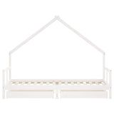 Kids Bed Frame with Drawers White 80x200 cm Solid Wood Pine 834550