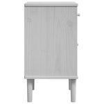 ZNTS Bedside Cabinet SENJA Rattan Look White 40x35x65 cm Solid Wood Pine 358014