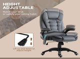 Massage Recliner Chair Heated Office Chair with Six Massage Points Velvet-Feel Fabric 360&deg Swivel T3398P328199