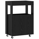 Bar Cart Black Oak 60 x 39.5 x 89 cm Engineered Wood 8015686
