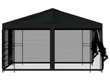 Garden Gazebo with Sidewalls 3 x 3 m Black Polyester and Steel 900346