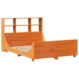 Bookcase Bed without Mattress Wax Brown 150x200 cm King Size Solid Wood 3323805
