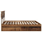 Bed Frame with Headboard Old Wood 200 x 200 cm Solid Pine Wood 3409725