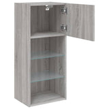 TV Cabinet with LED Lights Grey Sonoma 40.5x30x90 cm 837053