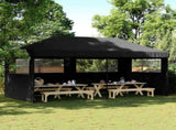 Foldable Party Tent Pop-Up with 3 Sidewalls Black 4004950