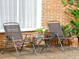 Three-Piece Garden Seat Set, with Glass-Top Table - Brown T3398P322118