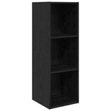 TV Cabinet Set Wall-mounted 4 pcs Black Oak Engineered Wood 3393223