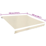 Awning Top Sunshade Canvas Cream 350x250 cm 143702