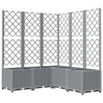 ZNTS Garden Planter with Trellis Light Grey 120x120x136 cm PP 153278