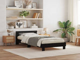 Bed Frame with LED Black Oak 90 x 190 cm Engineered Wood 863807