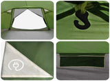 Cabin Tent with Roof Green 8-Person Polyester and Steel 42028587