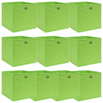 ZNTS Storage Boxes 10 pcs Green 32x32x32 cm Fabric 288371