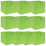 ZNTS Storage Boxes 10 pcs Green 32x32x32 cm Fabric 288371