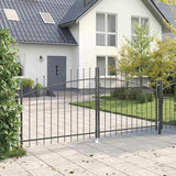 Double Gate with Lock Woerden Grey 299.5 x 174.5 cm Steel 42008846